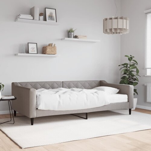  Dnevni krevet s madracem smeđesivi 100 x 200 cm od tkanine Cijene