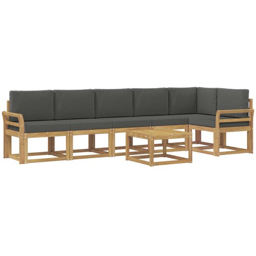  Set vanjskih sofa 7 kom. Bijela i antracit Poliester Smeđa 59 x 59 x 37 cm Slike