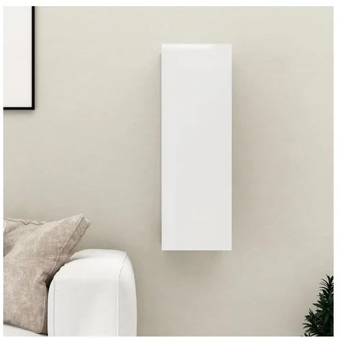  TV omarica visok sijaj bela 30,5x30x90 cm iverna plošča