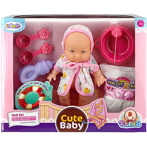  Lutka Cute Baby – Realistična beba s priborom za igru Roza Cene