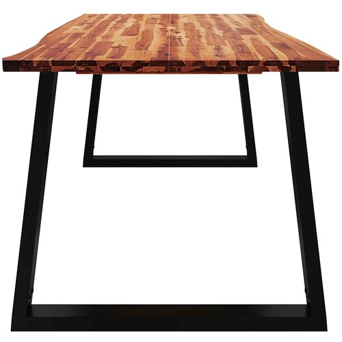  Blagovaonski stol sa živim rubom 200x90x75 cm od drva bagrema Slike