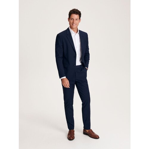 Reserved hlače slim fit za k obleki - mornarsko modra Cene