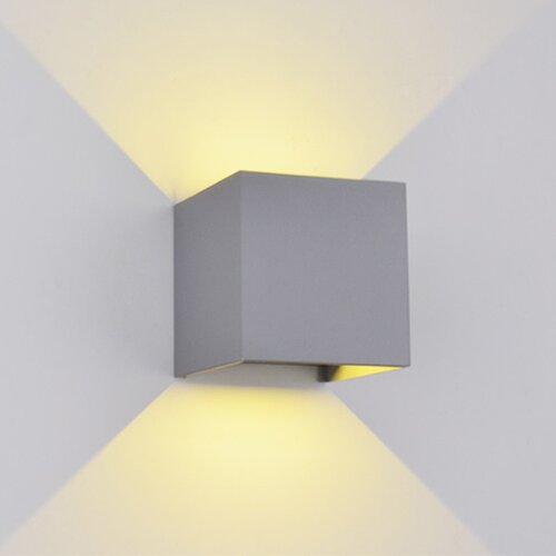 Elmark zidna svetiljka LED četv. 2X5W 4000K IP54 siva 969LED100S/GR Slike