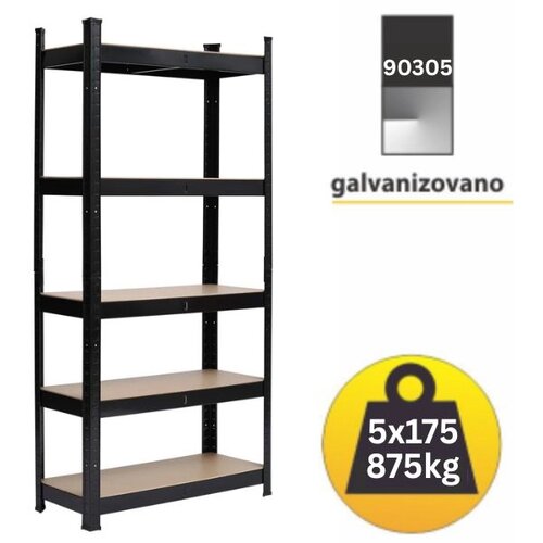 SmartStorage polica metal-medijapan 180x90x30cm, 5x175kg antracit Cene