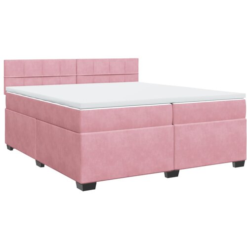 VidaXL Box spring postelja z vzmetnico roza 200x200 cm žamet, (21308456) Slike