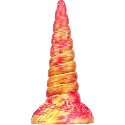 Metallic Anal - silikonski dildo z enorožcem - 17 cm (roza-zlata) Cene