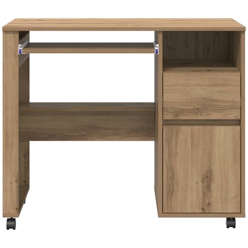  Stol s kotačićima s ladicama Umjetnički hrast 91 x 50 x 77 cm Slike