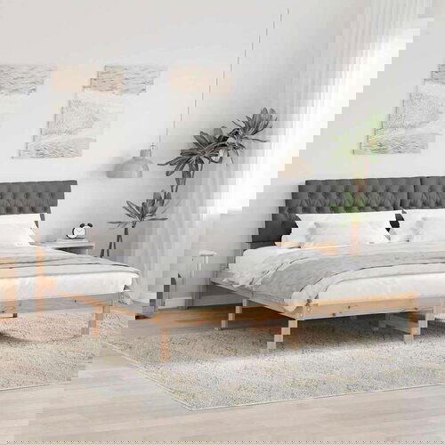 vidaXL Posteljni okvir z oblazinjenim vzglavjem Rjava 180 x 200 cm Cene