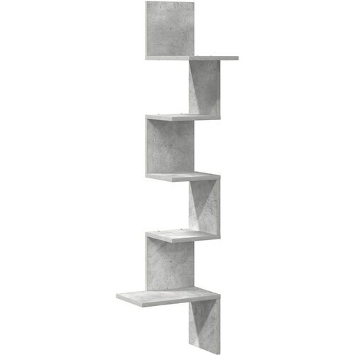  Zidne kutne police siva boja betona 32x32x127,5 cm od iverice Slike