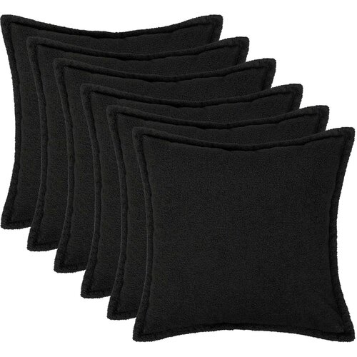  Presvlaka za jastuk 6 pcs HOUTEN Crna 45 x 45 cm Bouclé Cene