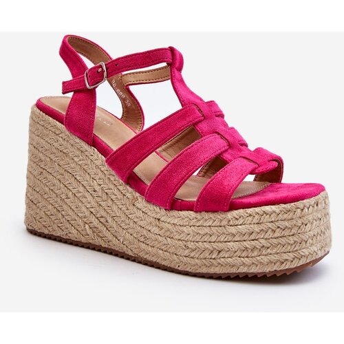 Kesi Wedge sandals with braid Fuchsia Gnosis Slike