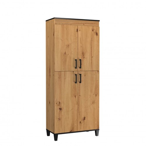 ADRK Vitrina POLA 17 v hrastu Artisan s rnimi dodatki - HRAST ARTISAN Slike