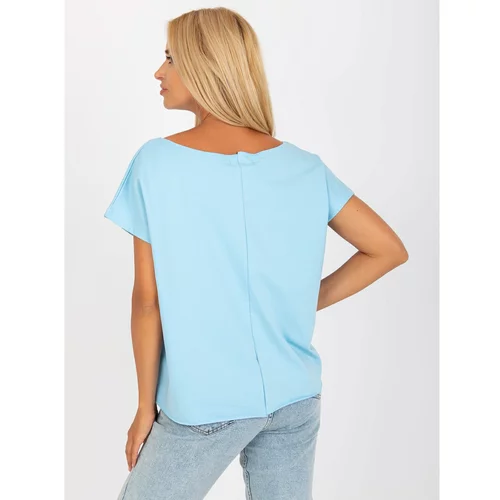 Fashion Hunters Light blue one size blouse with short sleeves