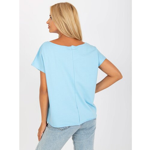 Fashion Hunters Light blue one size blouse with short sleeves Slike