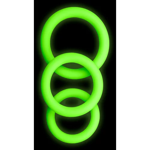 Ouch! Glow in the Dark 3 pcs Cock Ring Set