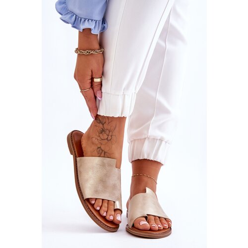 EVENTO PE1 Women&amp;#039;s Leather Flip Flops Light Gold Amite Slike