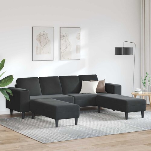  Kauč za dnevni boravak 3 pcs Crna 250 x 188 x 76 cm Cijene