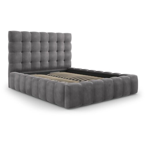 Cosmopolitan Design Sivi tapecirani bračni krevet s prostorom za odlaganje s podnicom 160x200 cm Bali – Cijene