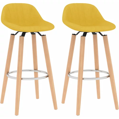 vidaXL Barski stolčki 2 kosa gorčično rumeno blago, (20624578)