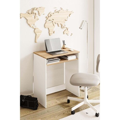 Hanah home radni sto Zeyna, 65 cm, hrast Sonoma / beli Cene