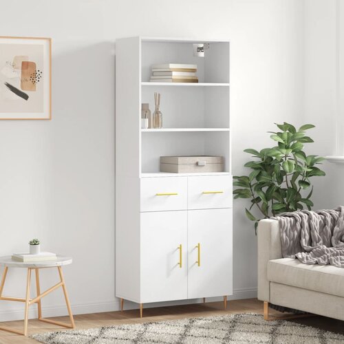  Visoka komoda bijela 69,5x34x180 cm konstruirano drvo Cijene