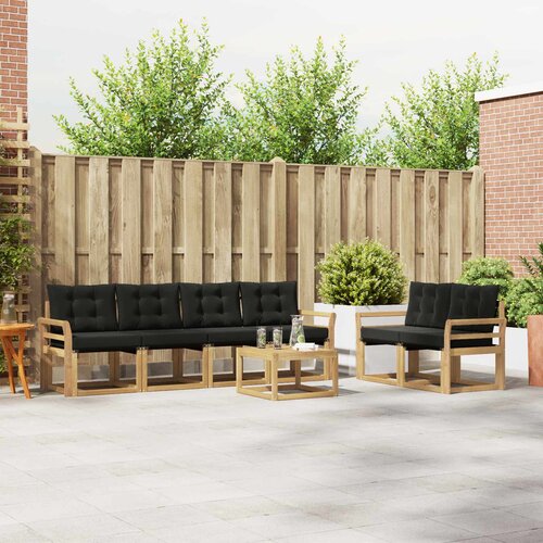  Set vanjskih sofa 7 kom. Bijela i crna Smeđa 59 x 59 x 37 cm Cene