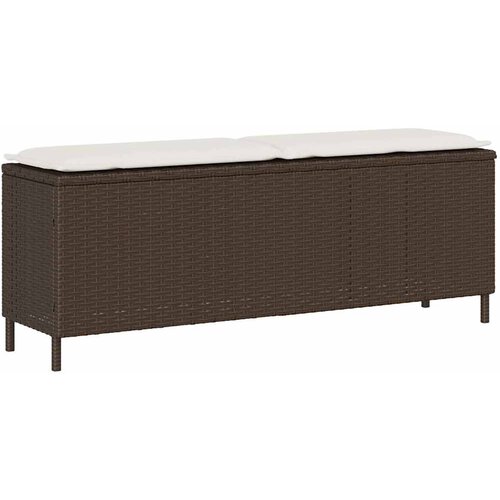 VidaXL Vrtna klupa s jastukom siva 110x30x40,5 cm poliratan Slike
