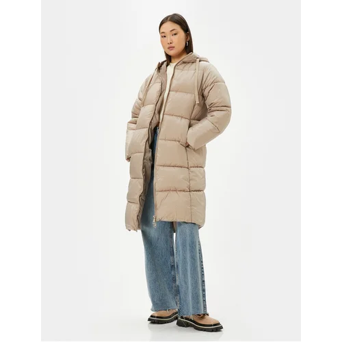  Long Puffer Coat Hooded Pocket Zipper