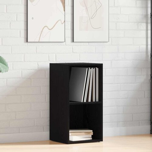 VidaXL LP Kutija za pohranu crni hrast 71x34x36 cm izrađeno drvo Slike