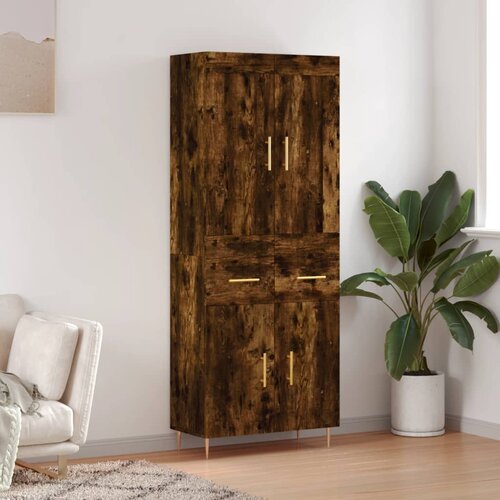 vidaXL Visoka komoda dimljeni hrast 69 5x34x180 cm konstruiranog drva Cene