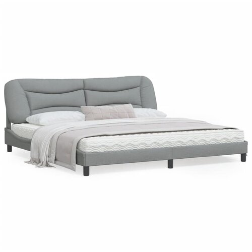 vidaXL Okvir za krevet s uzglavljem svjetlosivi 200x200 cm od tkanine Cene