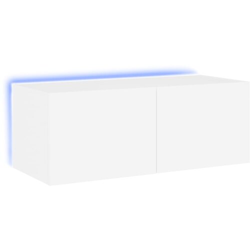 Maison Chic Stenska TV omarica - TV stojalo - Televizijska omarica z LED lučkami bela 80x35x31 cm, (21701042) Slike