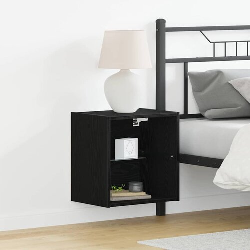  Floating Shelf with LED Light s policom Crna 40 x 28,5 x 40 cm Cijene