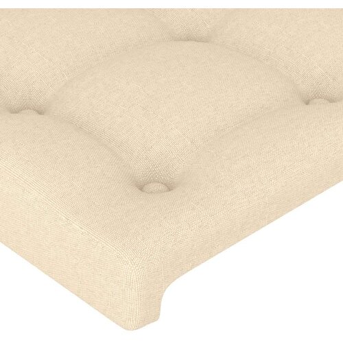  Uzglavlje krem 163 x 16 x 118/128 cm od tkanine Slike
