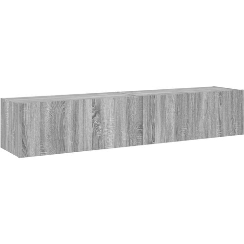  Zidni TV ormarići LED 2 kom siva boja hrasta 80x35x31 cm Slike