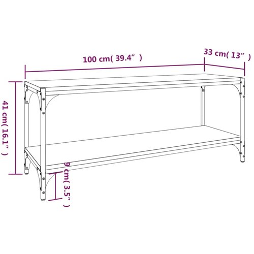  ormarić boja hrasta 100x33x41 cm konstruirano drvo i čelik Slike