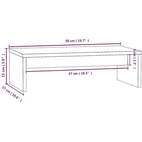  Stojalo za zaslon belo 50x27x15 cm trdna borovina, (20601415) Slike