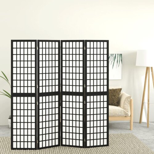  Sklopiva sobna pregrada 4 panela japanski stil 160x170 cm crna Cijene