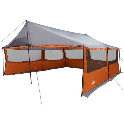 VidaXL Obiteljski &amp;scaron;ator s krovom Siva i narančasta 600 x 400 x 268 cm - Siva i narančasta 600 x 400 x 268/168 cm Slike