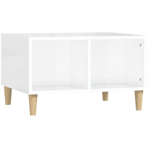 Maison Chic Klubska mizica - kavna mizica - Nizka mizica visok sijaj bela 60x50x36,5 cm inženirski les, (21752697) Slike
