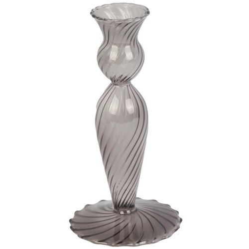PT LIVING Siv steklen svečnik Swirl, vi&amp;scaron;ina 17 cm Slike
