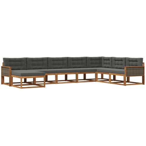 vidaXL Zunanja garnitura za sedenje 8 pcs Naravna in antracitna, (5000279707) Cene