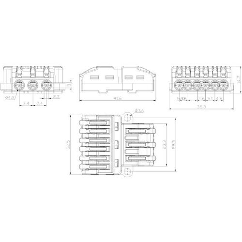 ELEMENTA d.o.o. Bezvij. spojnica-klemna, 3P/6P 0.2-4mm2 450V/32A Slike