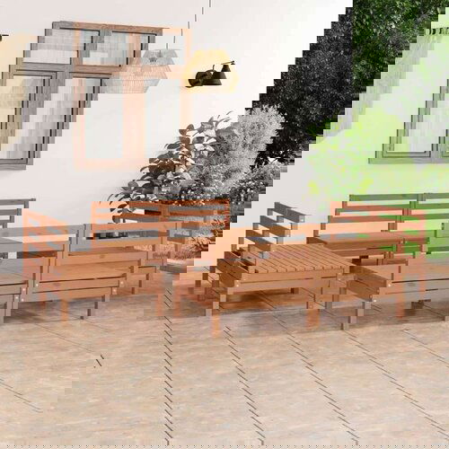  Vrtna sedežna garnitura 8-delna medeno rjava trdna borovina, (20677349) Cene