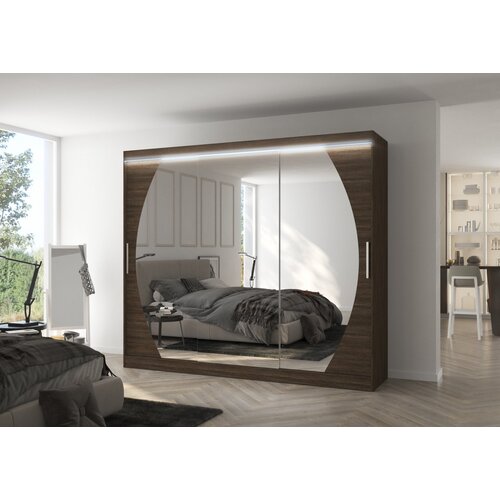 ADRK Klizni ormar s ogledalom CAMBE 250 cm - OKOLADA Cene