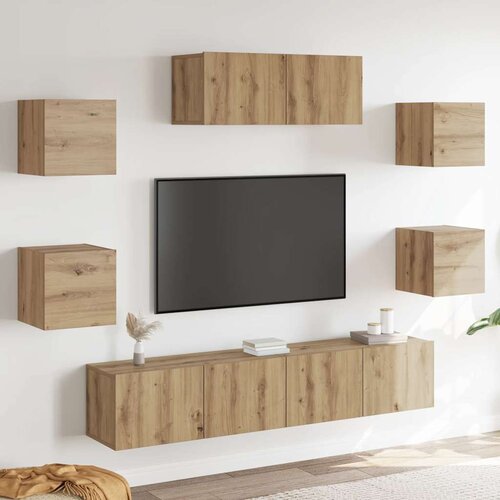  7-dijelni set TV ormarića zidni Artisan hrast Cijene
