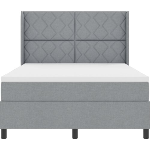 Box Spring Krevet s Madracem i LED Svjetlom Svjetlosiva 160x200 cm Tkanina Slike