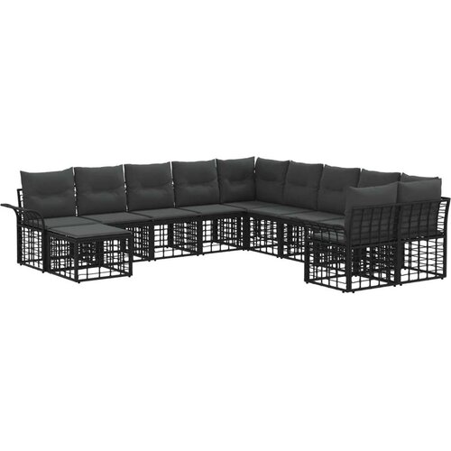  Set vanjskih sofa s jastukom 11 pcs Crna i tamno siva Poliester Cijene