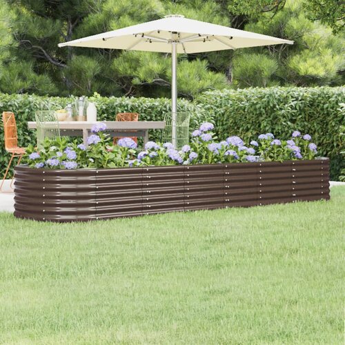 VidaXL visoka greda iz pra&amp;scaron;no premazanega jekla 296x80x36 cm rjava Slike