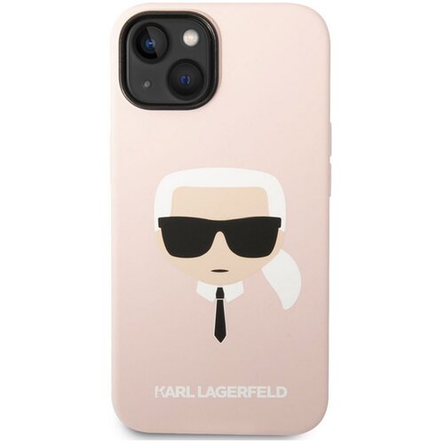 Karl Lagerfeld Maska za telefon Liquid Silicone Karl Head za iPhone 14 Plus Pink Slike